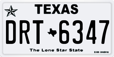 TX license plate DRT6347