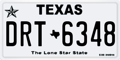 TX license plate DRT6348