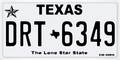 TX license plate DRT6349
