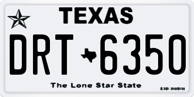 TX license plate DRT6350