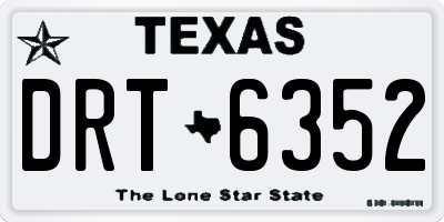 TX license plate DRT6352