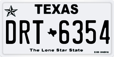 TX license plate DRT6354