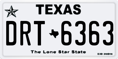 TX license plate DRT6363