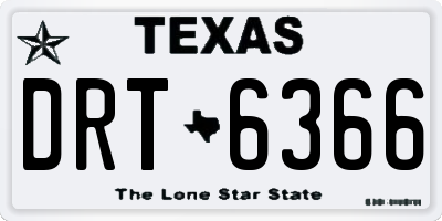 TX license plate DRT6366