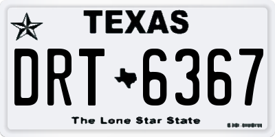 TX license plate DRT6367