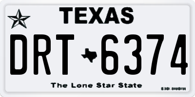 TX license plate DRT6374