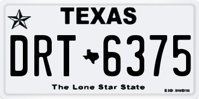 TX license plate DRT6375