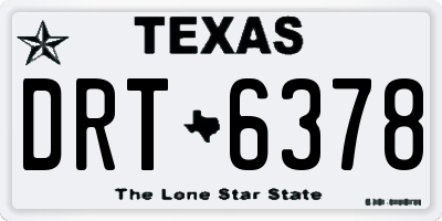TX license plate DRT6378