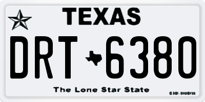 TX license plate DRT6380