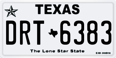TX license plate DRT6383