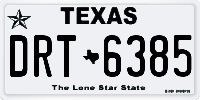 TX license plate DRT6385