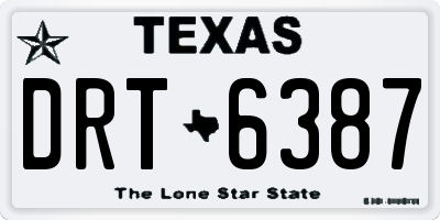 TX license plate DRT6387