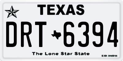 TX license plate DRT6394