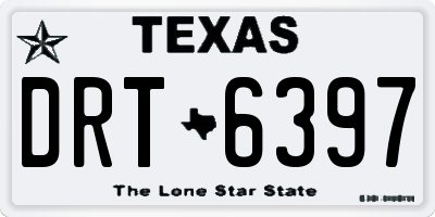 TX license plate DRT6397