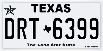 TX license plate DRT6399