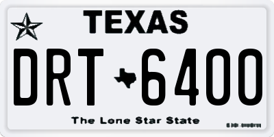 TX license plate DRT6400