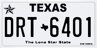 TX license plate DRT6401