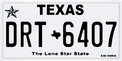 TX license plate DRT6407