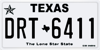 TX license plate DRT6411
