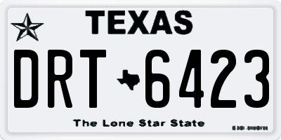 TX license plate DRT6423