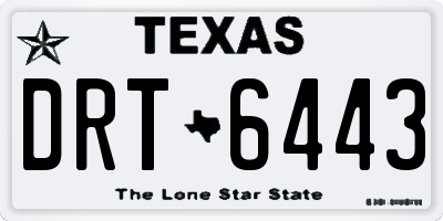 TX license plate DRT6443