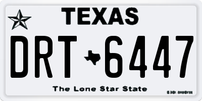 TX license plate DRT6447