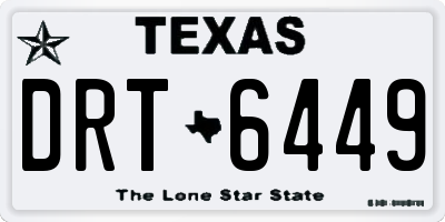 TX license plate DRT6449