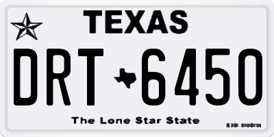 TX license plate DRT6450