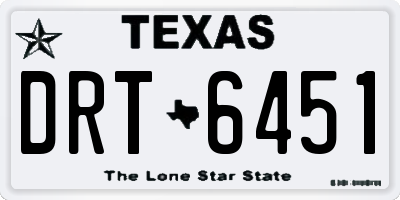 TX license plate DRT6451