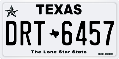 TX license plate DRT6457
