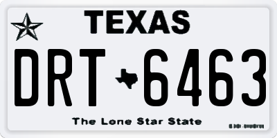 TX license plate DRT6463