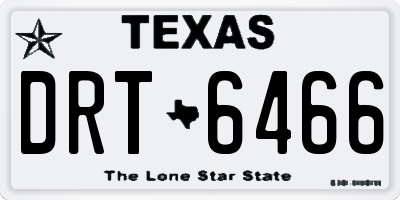 TX license plate DRT6466