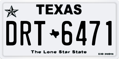 TX license plate DRT6471