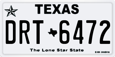 TX license plate DRT6472