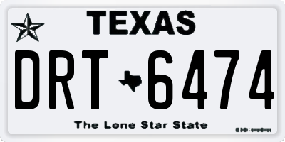 TX license plate DRT6474