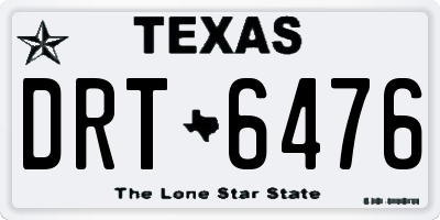 TX license plate DRT6476