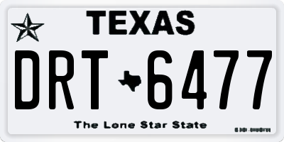 TX license plate DRT6477