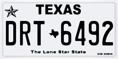 TX license plate DRT6492
