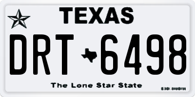 TX license plate DRT6498