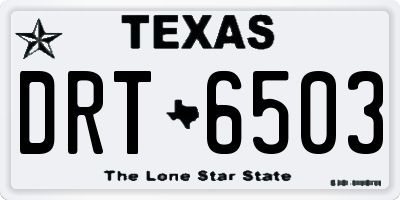 TX license plate DRT6503