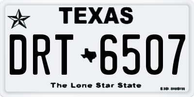 TX license plate DRT6507