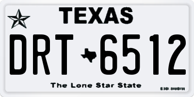TX license plate DRT6512