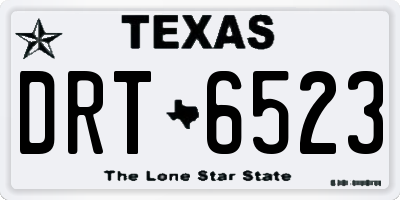 TX license plate DRT6523