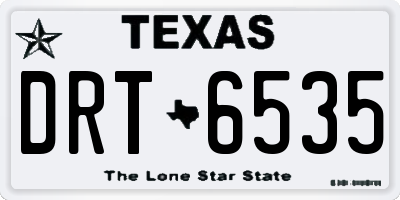 TX license plate DRT6535