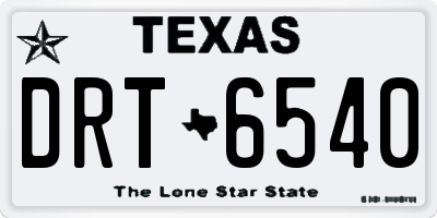 TX license plate DRT6540