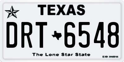 TX license plate DRT6548