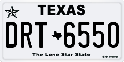 TX license plate DRT6550