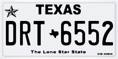 TX license plate DRT6552