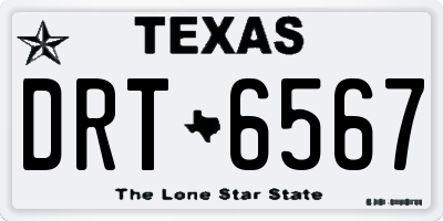 TX license plate DRT6567