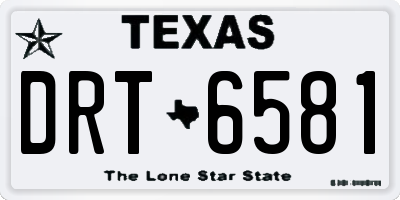 TX license plate DRT6581